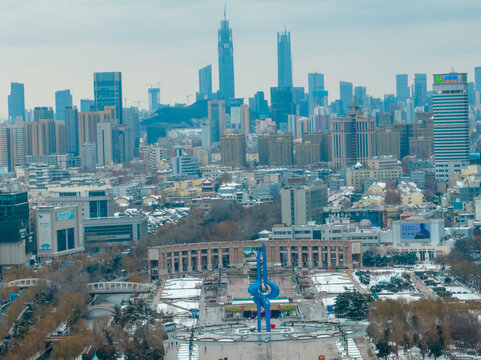 雪后的济南城市风光