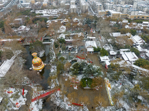 雪后的济南城市风光