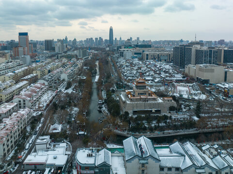 雪后的济南城市风光