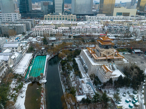 雪后的济南城市风光