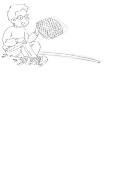 男孩拿漁網(wǎng)