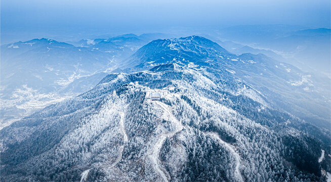 湖南岳阳大云山森林公园航拍