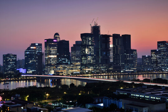 广州琶洲城市建筑风光夜景