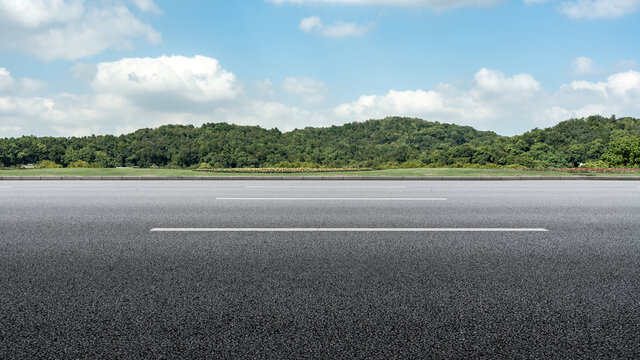 道路地面和自然景观