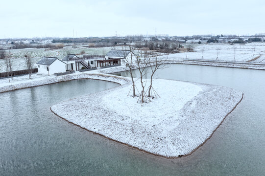 扬州七河八岛半逻小筑雪景