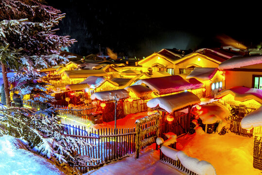 雪乡夜景