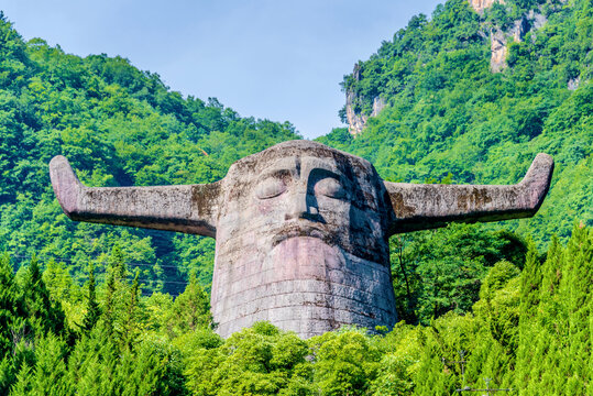 中国湖北神农架神农坛神农圣像