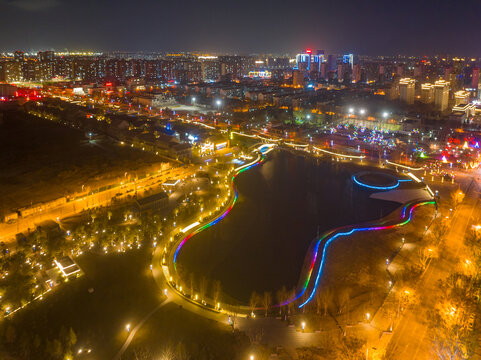 东营广饶西关古街夜景