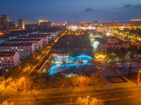 东营广饶西关古街夜景