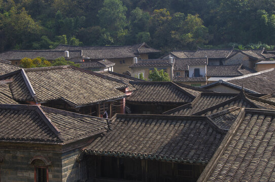 洪坑土楼民居屋顶