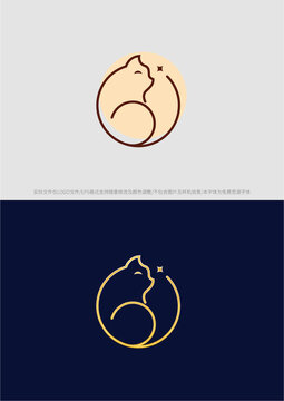 宠物猫星星logo商标标志