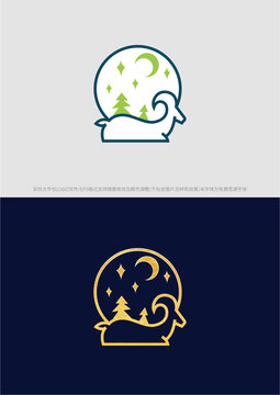 圣誕山羊logo商標標志