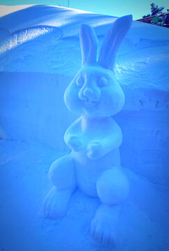 兔子雪雕