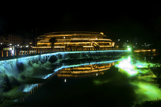 洪坑夜晚风景