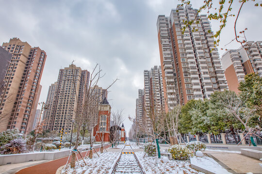 庐州铁线公园雪景