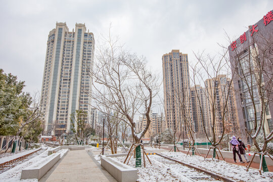 庐州铁线公园雪景