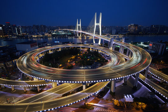 上海南浦大桥夜景