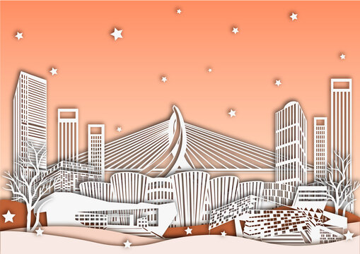 太原城市地標(biāo)建筑矢量插畫