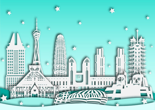 鄭州城市地標(biāo)建筑矢量插畫