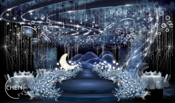 藍色星空婚禮效果圖