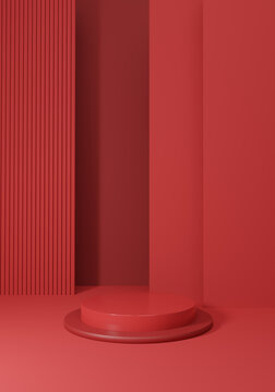 紅色3D靜物電商展示臺(tái)