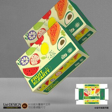 水果禮盒包裝設(shè)計(jì)展開圖