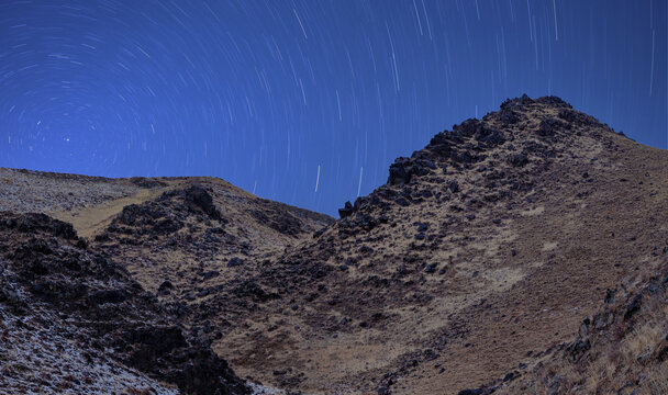 星轨大青山夜景