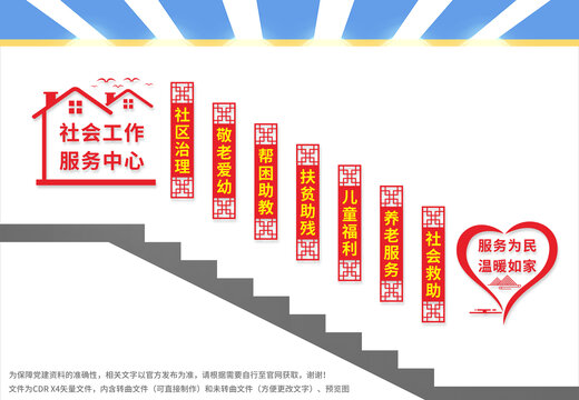 社會(huì)工作服務(wù)中心樓梯文化墻