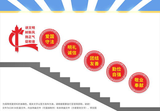 文明社區(qū)樓梯文化墻