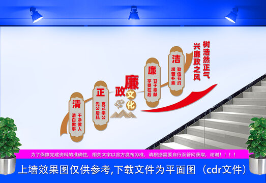 廉潔從教樓梯形象墻