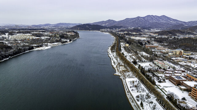 中国吉林市松花湖冬季风景