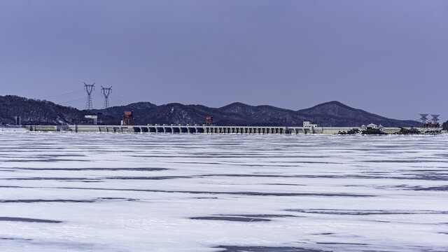 中国吉林市松花湖景区冬季风景