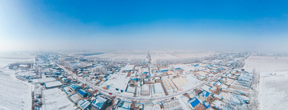 雪后的农村