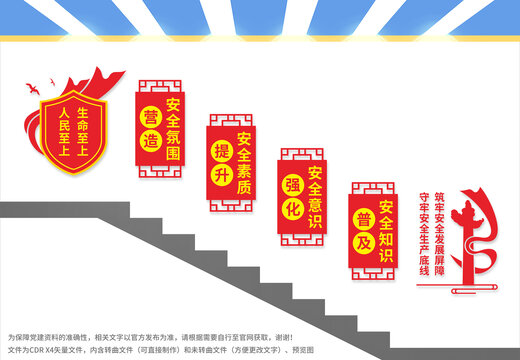 安全生產(chǎn)樓梯文化墻