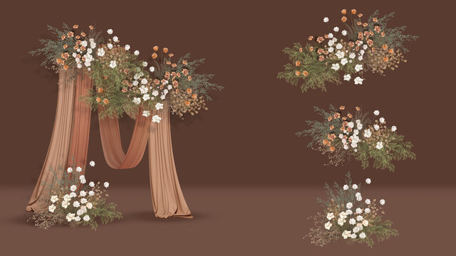 秋色婚禮花藝素材