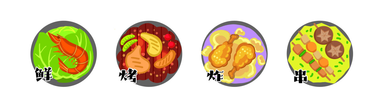 鮮烤炸串分層圖