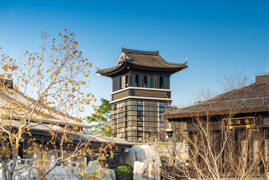 广州市文化馆亭台楼阁建筑风景