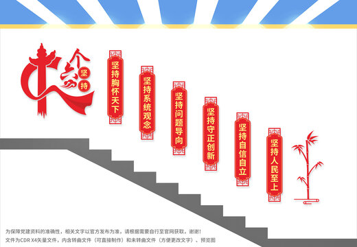 六個(gè)堅(jiān)持樓梯文化墻