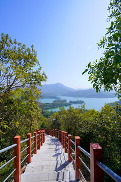 台阶护栏山水风光深圳梧桐山