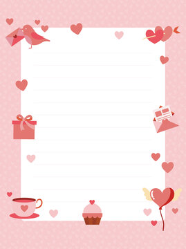 爱心情人节浪漫信纸矢量图标
