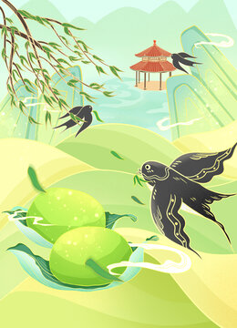 國風(fēng)插畫清明節(jié)