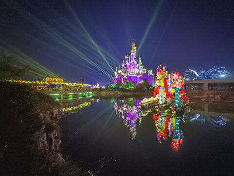 泉城欧乐堡梦幻世界夜景