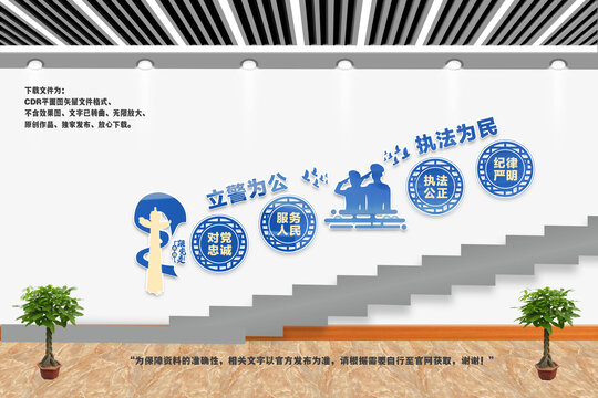 警察樓梯文化墻