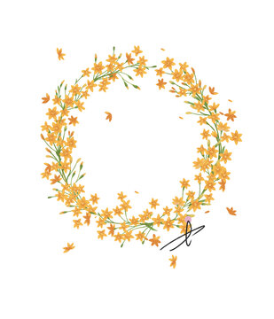 黃色小花花邊花框