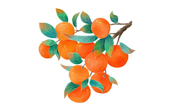 中國(guó)風(fēng)手繪水果橘子插畫(huà)