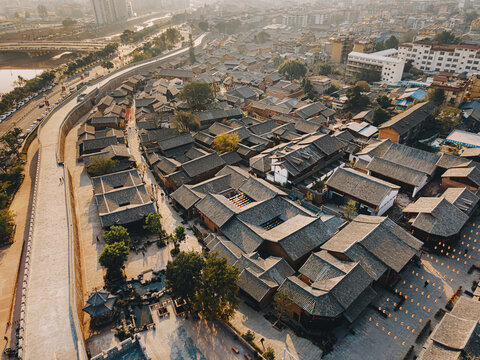 凉山西昌建昌古城航拍全景