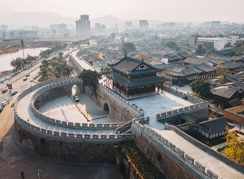 凉山西昌建昌古城夜景航拍