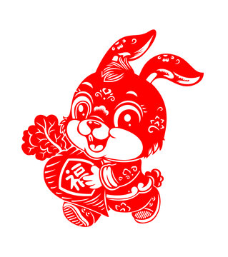 兔子窗花剪紙