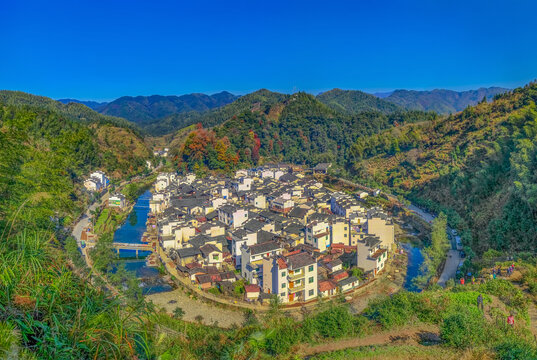 婺源菊径村全景图