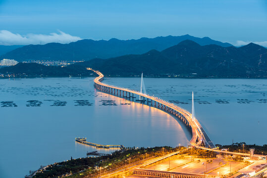 深圳湾跨海大桥夜景